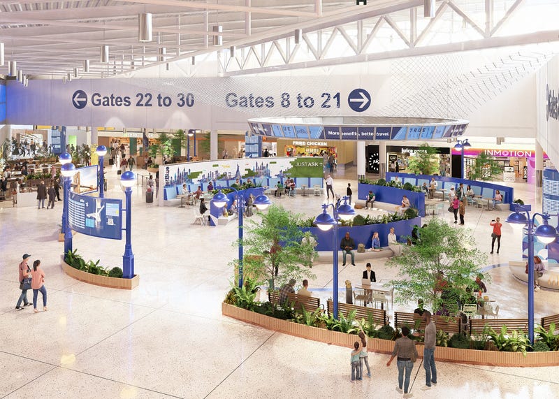 JetBlue Airways Corp.’s flagship terminal at New York’s John F. Kennedy International Airport is getting a major refresh