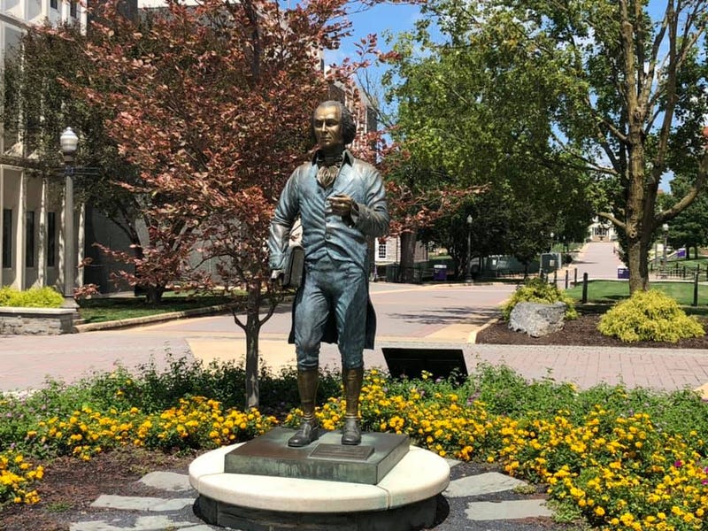 James Madison statue on campus of JMU