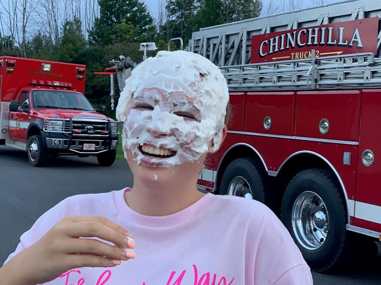 Pie in face