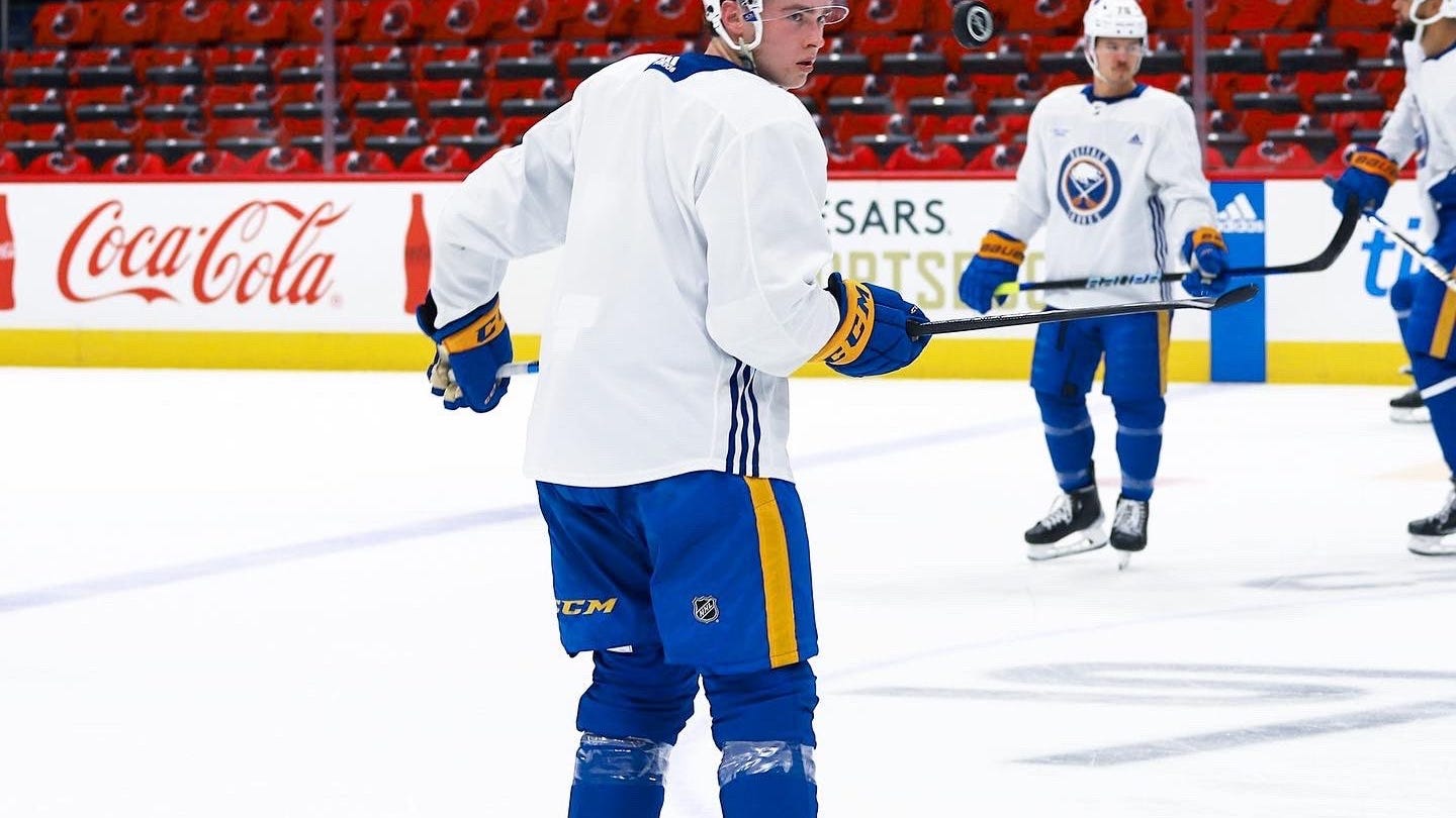 Jack Quinn improving as he joined teammates for first time during Wednesday's morning skate