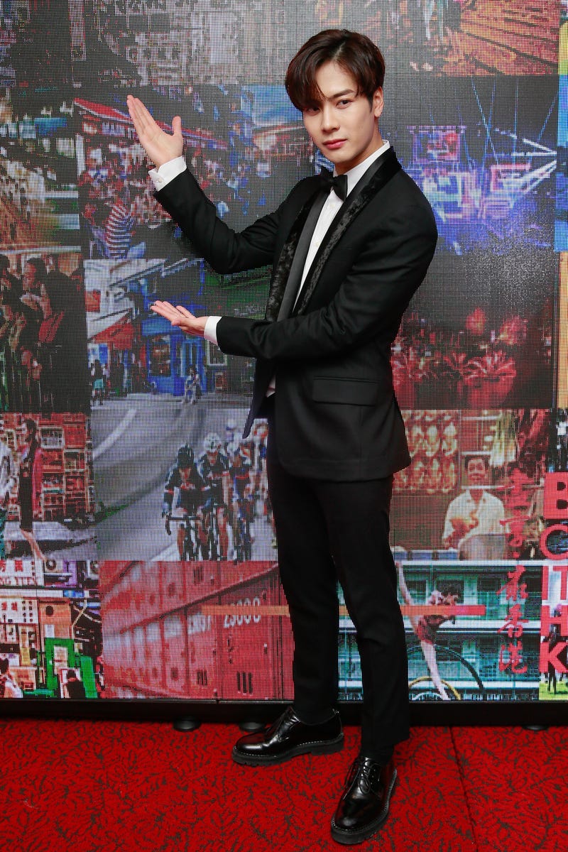 Singer Jackson Wang attends Hong Kong Tourism Envoy Appointment Ceremony on February 9, 2018 in Hong Kong, China.