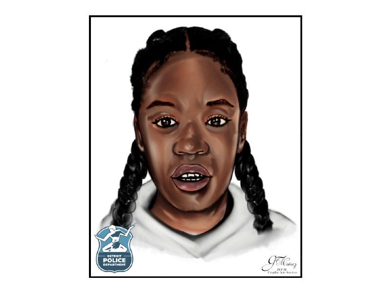 Sketch of unidentified victim