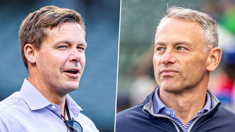 White Sox general manager Chris Getz, left, and Cubs president of baseball operations Jed Hoyer