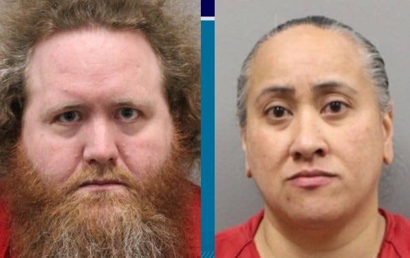 Booking photos of Jeffrey and Misty Scanlon