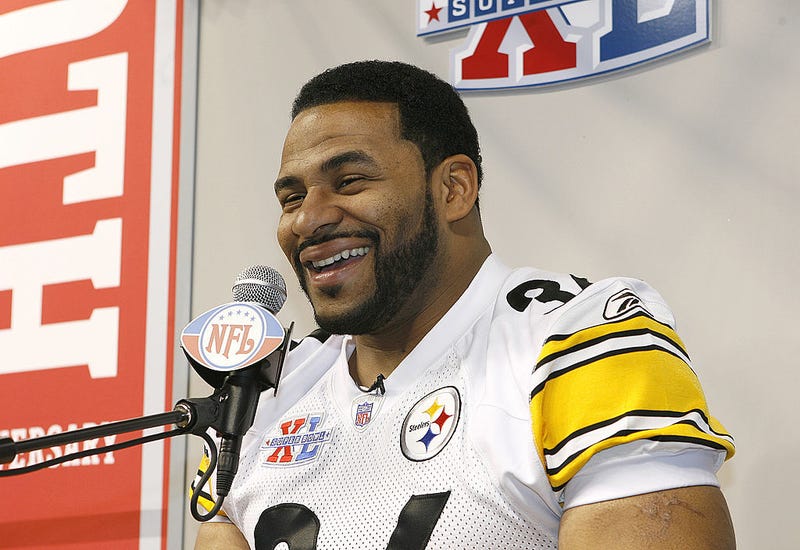 Jerome Bettis during Steelers media day for Super Bowl XL at Ford Field in Detroit, Michigan on January 31, 2006.