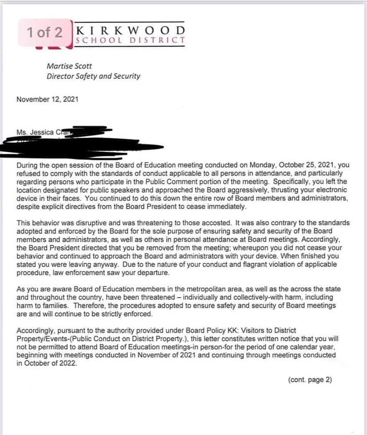 Letter page 1