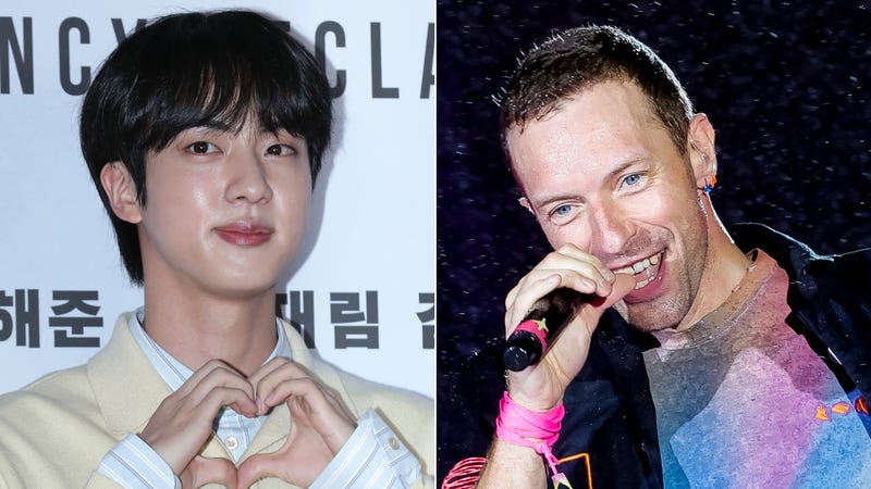 Jin of BTS, Chris Martin of Coldplay