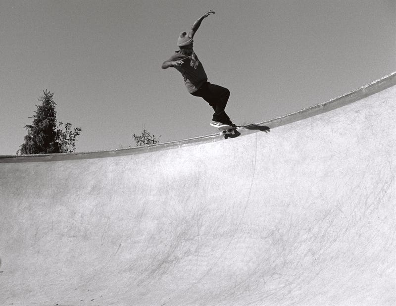 person on skateboard ramp
