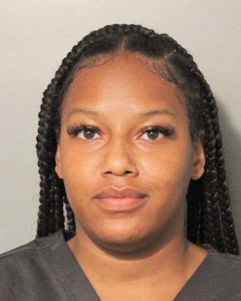 Nyasia Coombs-Jones, 27, became violent and combative and struck a police officer in the face.
