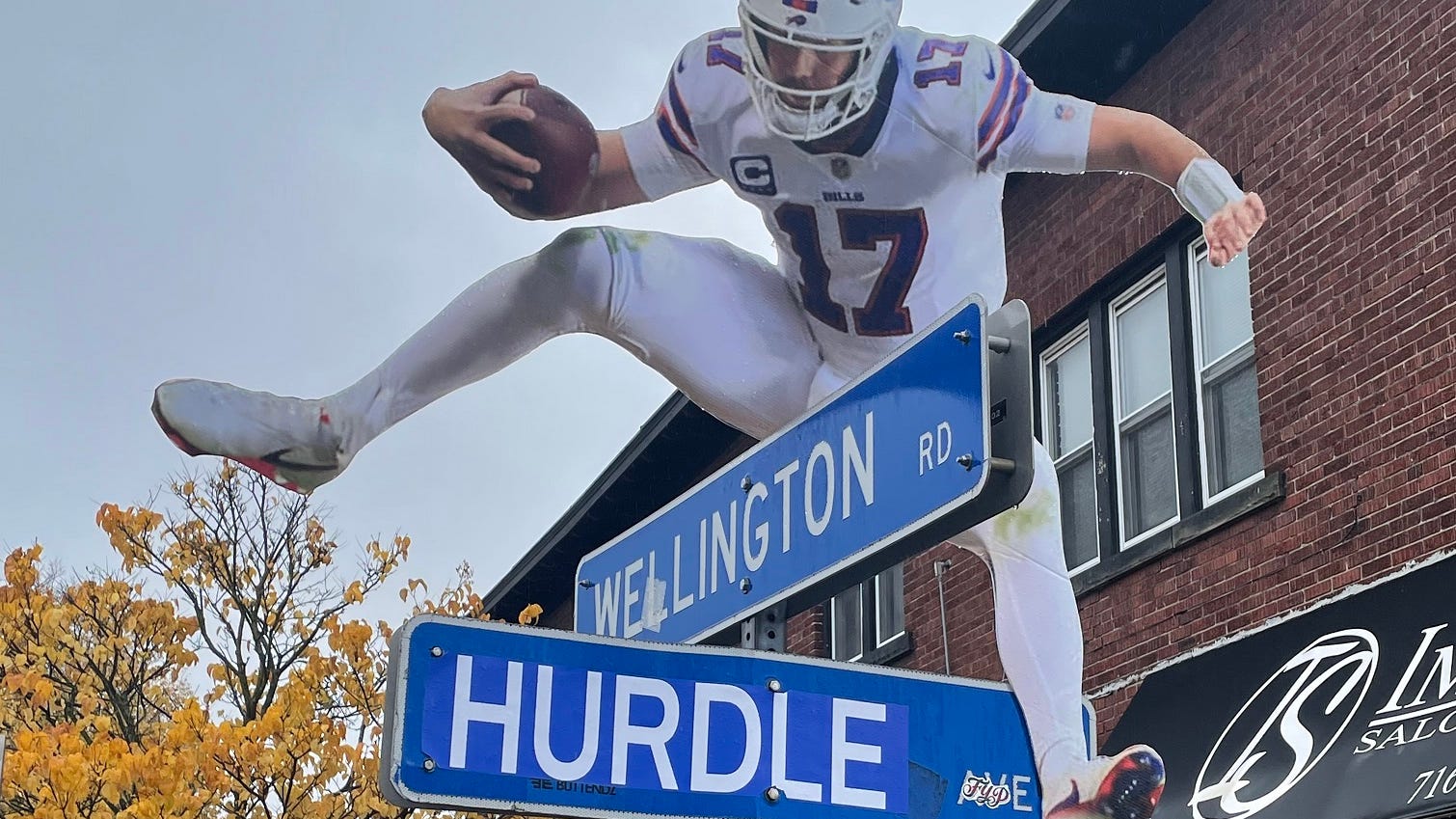 Josh Allen a popular sight at corner of Wellington and 'Hurdle' in Buffalo