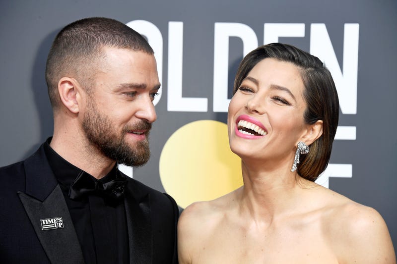  Actor/singer Justin Timberlake and actor Jessica Biel attend The 75th Annual Golden Globe Awards at The Beverly Hilton Hotel on January 7, 2018 in Beverly Hills, California.