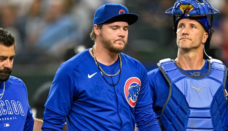 Cubs ace Justin Steele exits after suffering a hamstring injury Thursday.