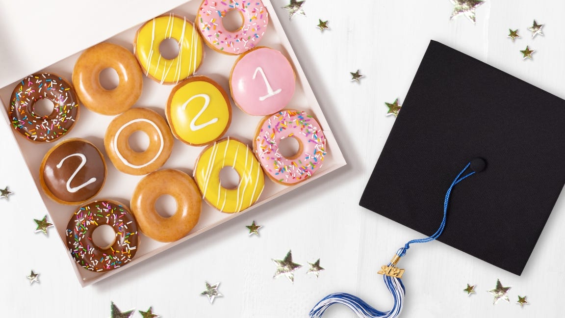 Krispy Kreme offering a dozen free donuts to 2021 high school and college graduates