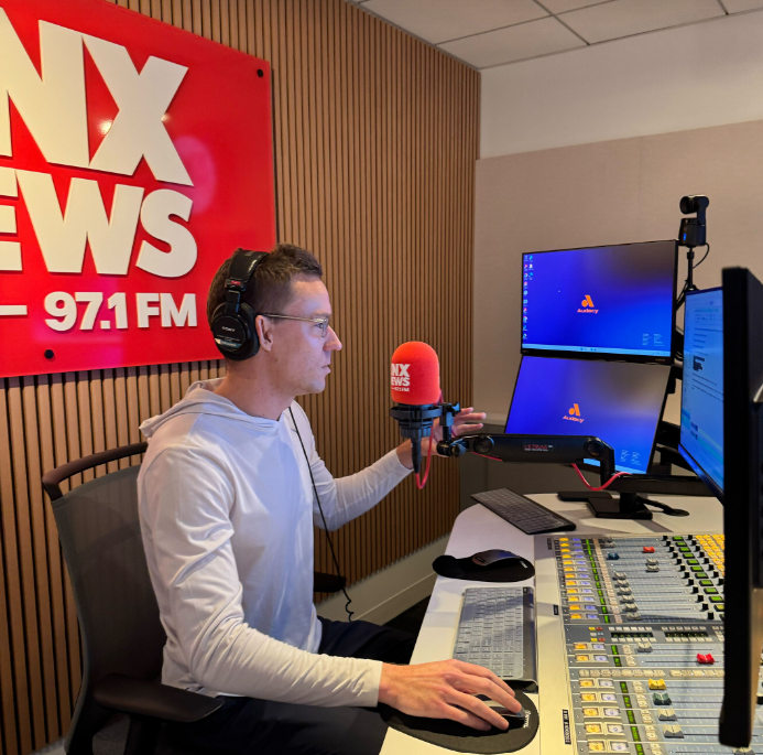 Mike Simpson goes live from KNX News' brand new studio!
