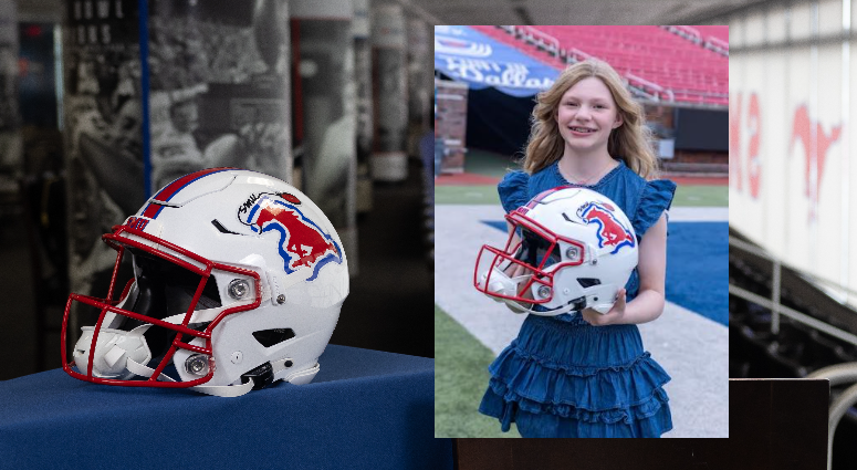 Dallas girl designs helmet for SMU Spring Game