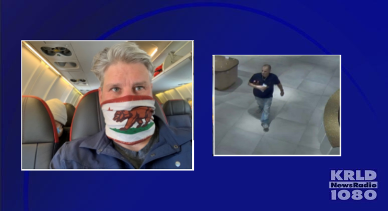 image on the left is of Michael Lowe; image on the right is of the unknown burglary suspect