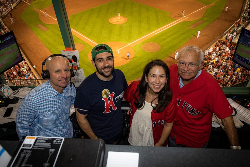 Andrew Kaczynski and Rachel Ensign with Sean McDonough and Joe Castiglione #TeamBeans