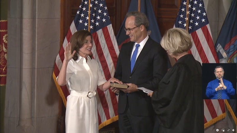 Governor Kathy Hochul takes the oath of office. August 24, 2021