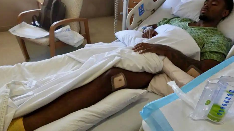 K'aun Green said he can't walk without the help of a walker after an unnamed San Jose police officer shot him four times, including once in the knee, early in the morning on March 27.