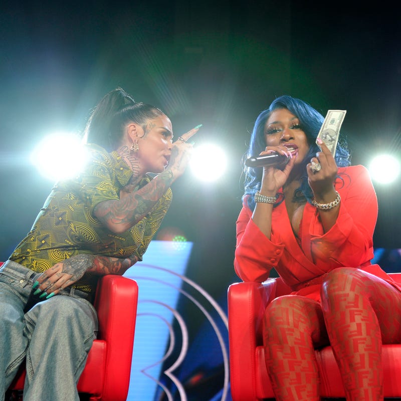 Kehlani and Megan Thee Stallion speak onstage during Beautycon Festival Los Angeles 2019 at Los Angeles Convention Center on August 11, 2019 in Los Angeles, California.