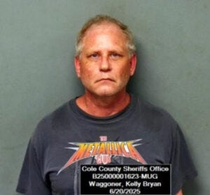 Booking photo at the Cole County Sheriff’s Office on June 20, 2025 of Kelly Waggoner, majority owner of Red Tractor Culivation LLC which has two marijuana facility licenses.