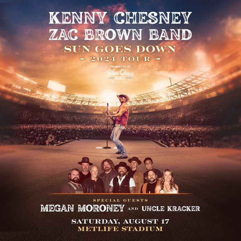 Text for a chance to win tickets to see Kenny Chesney with Zac Brown Band