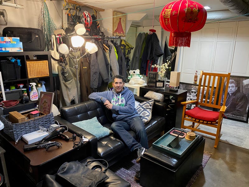 The "House of Giving" has taken over Kerby Lau's garage.