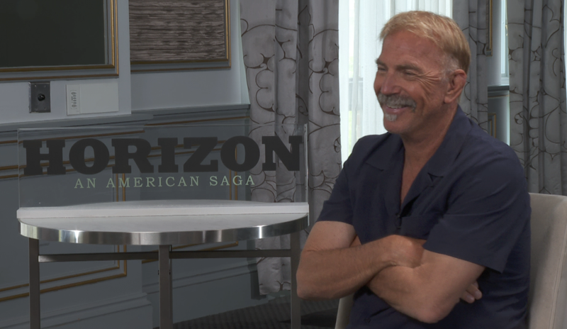 Kevin Costner talks about his new movie 'Horizon: An American Saga Part 1' with Laura Boss at the Rittenhouse Hotel in Philadelphia, PA.