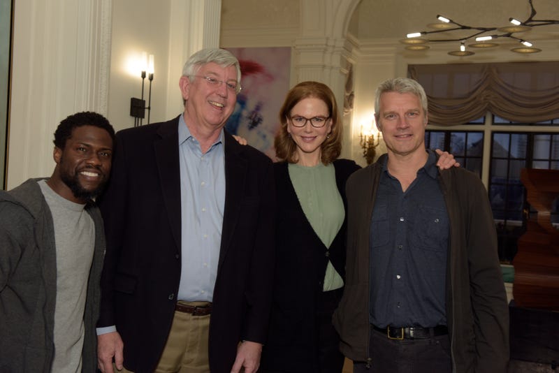 From left: Kevin Hart, Jeffrey Rotwitt of Sun Center Studios, Nicole Kidman, "The Upside" Director Neil Burger.