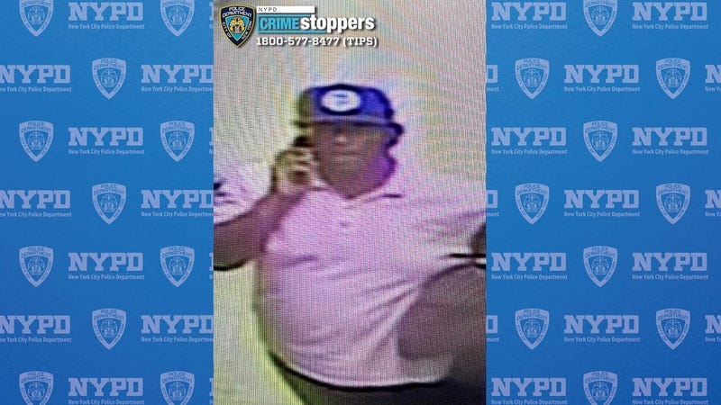 The suspect was last seen wearing a pink polo shirt and a blue MTA hat.