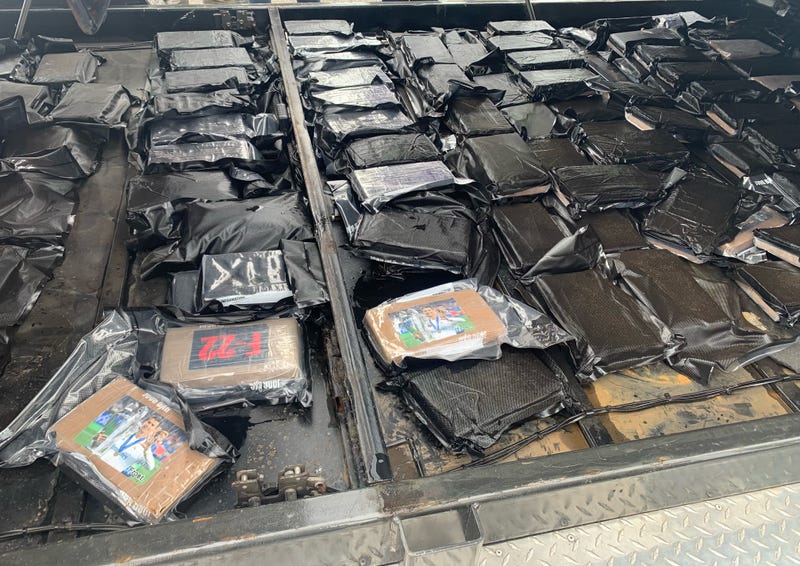 Labeled bags of cocaine recovered from a trailer in the Bronx.
