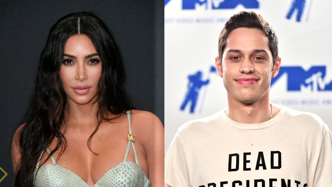 Kim Kardashian and Pete Davidson hold hands during spooky Halloween outing