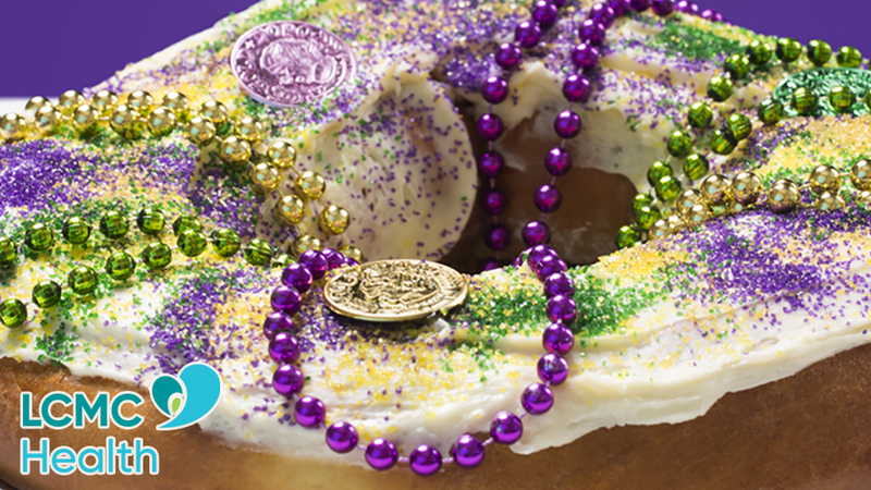 king cake with beads