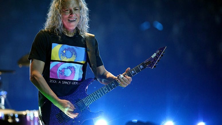 Metallica Guitarist Kirk Hammett Falls on Stage: "I Felt Like I Was Playing Guitar in the Shower"
