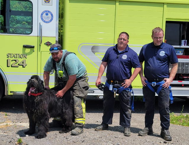 Kirwan Heights Crews with Rescued Dog