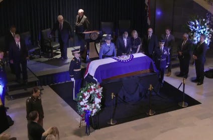 Former Missouri governor and U.S. Senator Kit Bond's state funeral held May 20, 2025 in Jefferson City