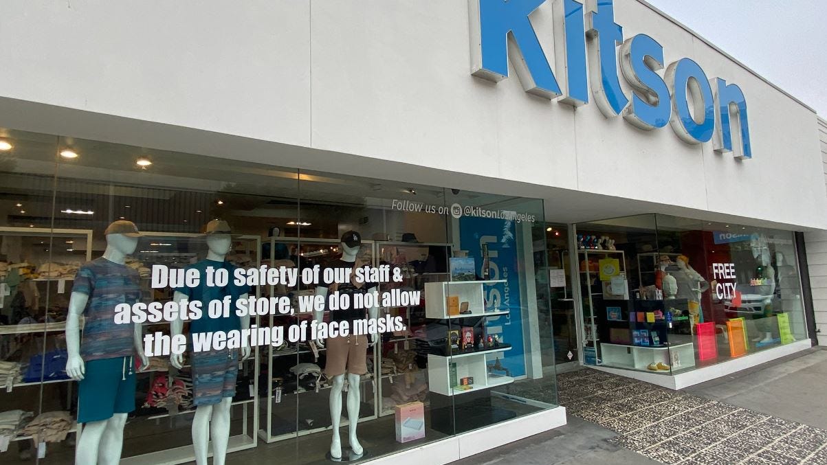 Kitson Los Angeles store bans face covering indoors, cites crime risks