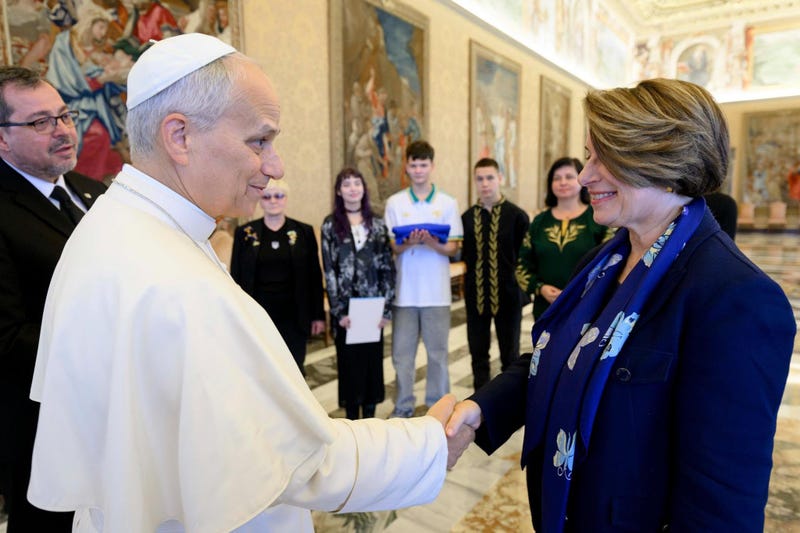 Minnesota U.S. Senator Amy Klobuchar (D) traveled to the Vatican Friday where she met with Pope Leo the 14th along with a delegation from Ukraine.