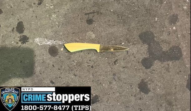 The knife recovered from the suspect fatally shot by police in Corona, Queens early Saturday morning.