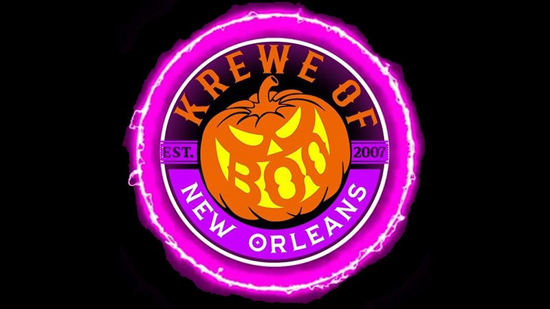 Krewe of Boo logo on black background