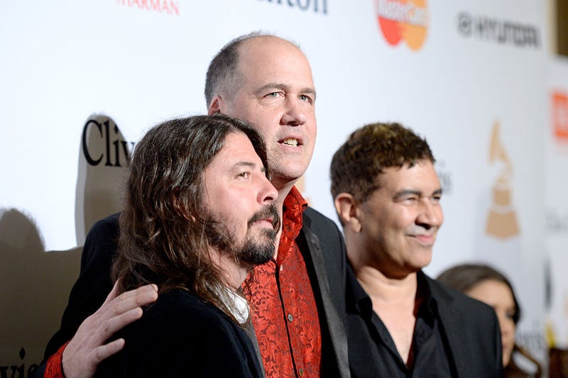 Recording artists Dave Grohl, Krist Novoselic, and Pat Smear attend the 2016 Pre-GRAMMY Gala and Salute to Industry Icons honoring Irving Azoff at The Beverly Hilton Hotel on February 14, 2016 in Beverly Hills, California