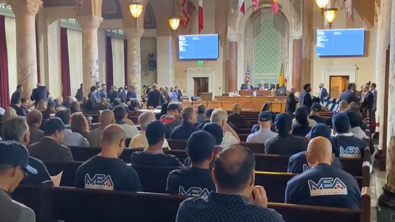 L.A. City Council holds calm meeting as protesters are kept waiting outside