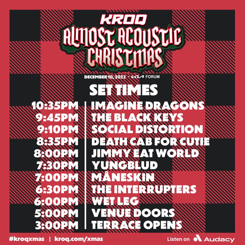KROQ Almost Acoustic Christmas 2022 set times