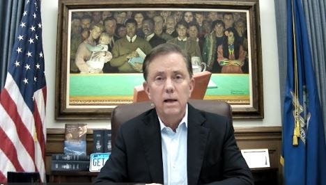 Gov. Ned Lamont announces the state's school mask mandate will expire Feb. 28.