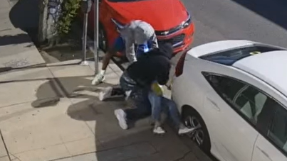 VIDEO: L.A. police arrest one suspect in street robbery