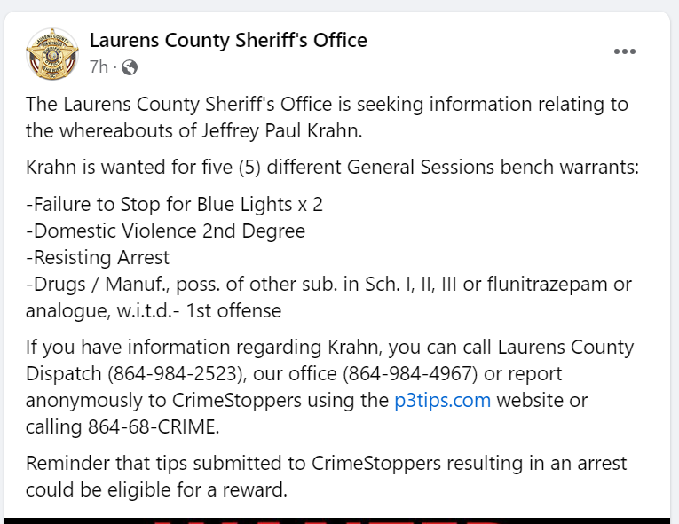 LCSO Facebook Page