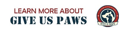 Logo for service dog training organization, Give Us Paws