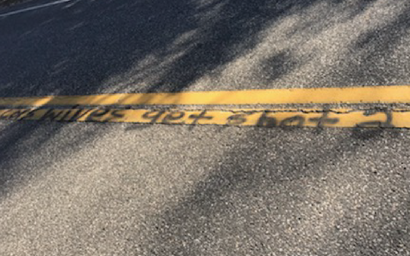 Cop threat graffiti