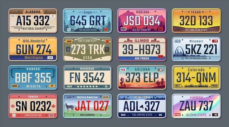 license plates