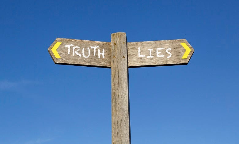 truth/lies sign